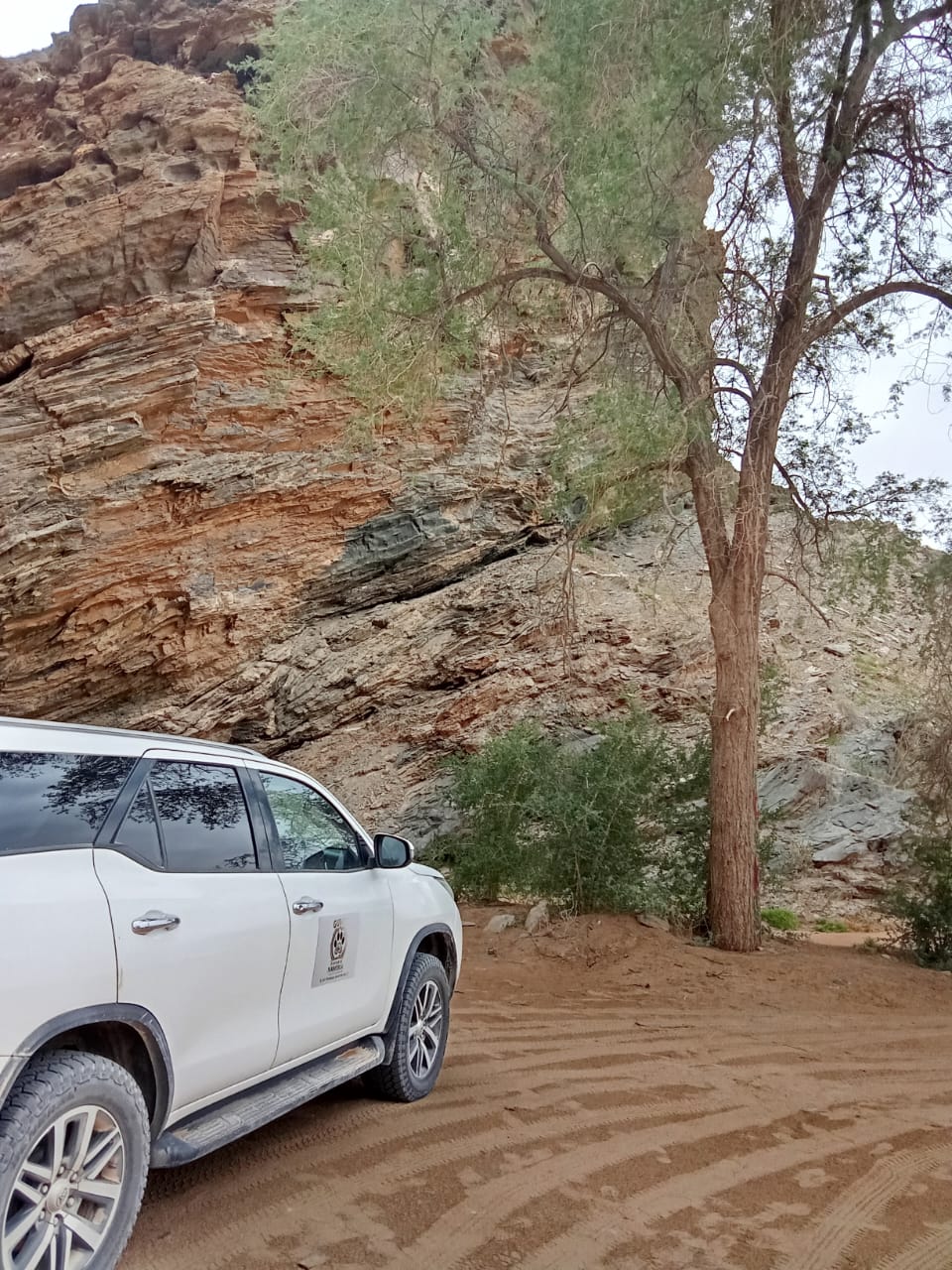 A stop along the route across Namibia
